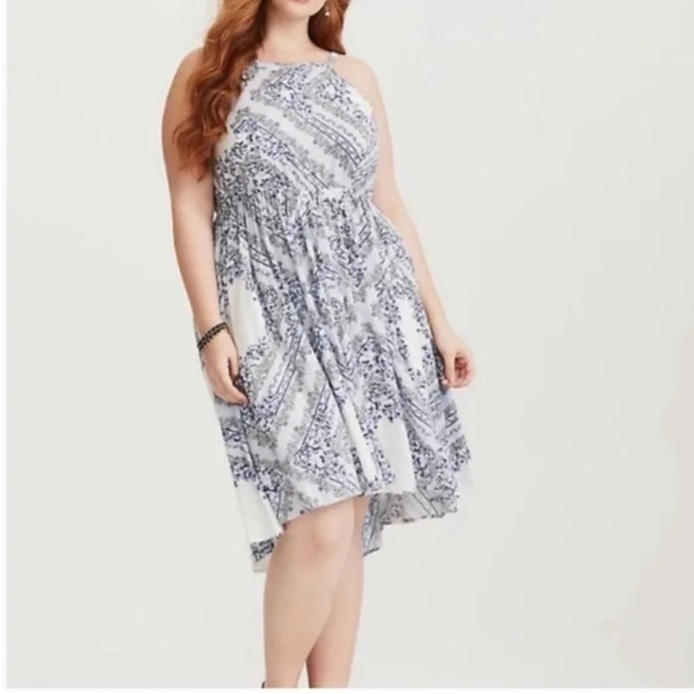 Torrid Challis Bandanna Print High Neck Sun Dress 2X Hi-Lo - Picture 3 of 10